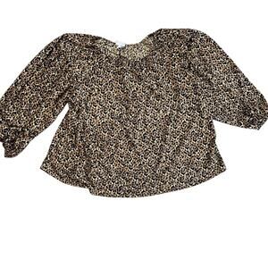 Ava & Viv Women's Plus Size Animal Print Long Sleeve Top - Size 1X - NWT